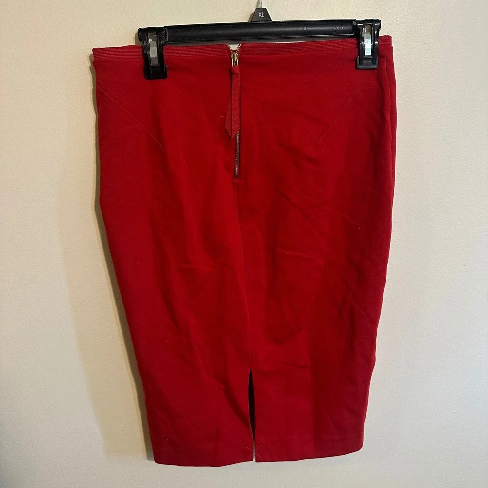 NWT Boden Pencil Skirt Womens 6R Red‎ Zip Back Vent Structured Office Outdoor